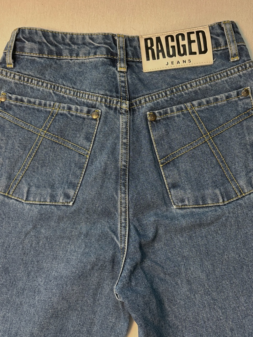 The Ragged Priest "Ragged Jeans" High-Waist Straight Leg Mom Jeans - Size 26